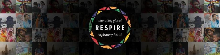 RESPIRE logo in front of images representing global respiratory health