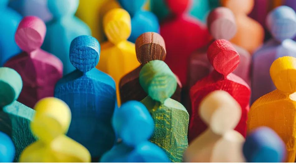 Colourful wooden people