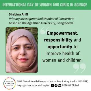 Graphic showing Shabina Ariff and her quote