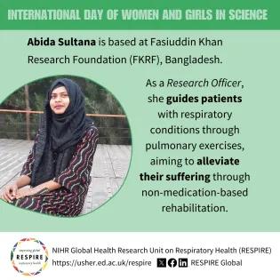 Graphic showing Abida Sultana and her quote