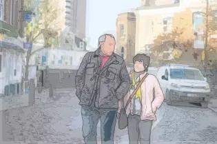 stylised image of two older adults