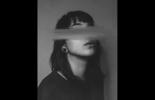 woman with smeared eyes