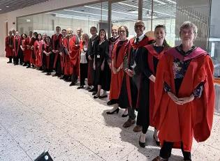 Photograph of the academic procession line ahead of Usher Inaugurals May 2026