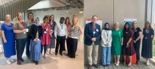 Two group photos of members of the group