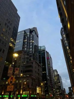 Montreal buildings from street level
