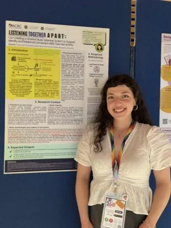 Deniz Hepdogan presenting her poster at DRS 2026