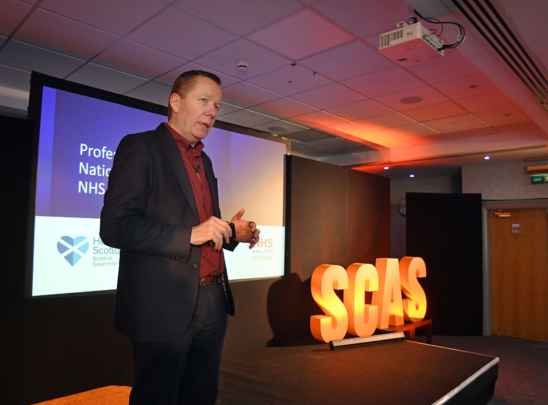 Professor Jason Leitch presenting at SCAS23