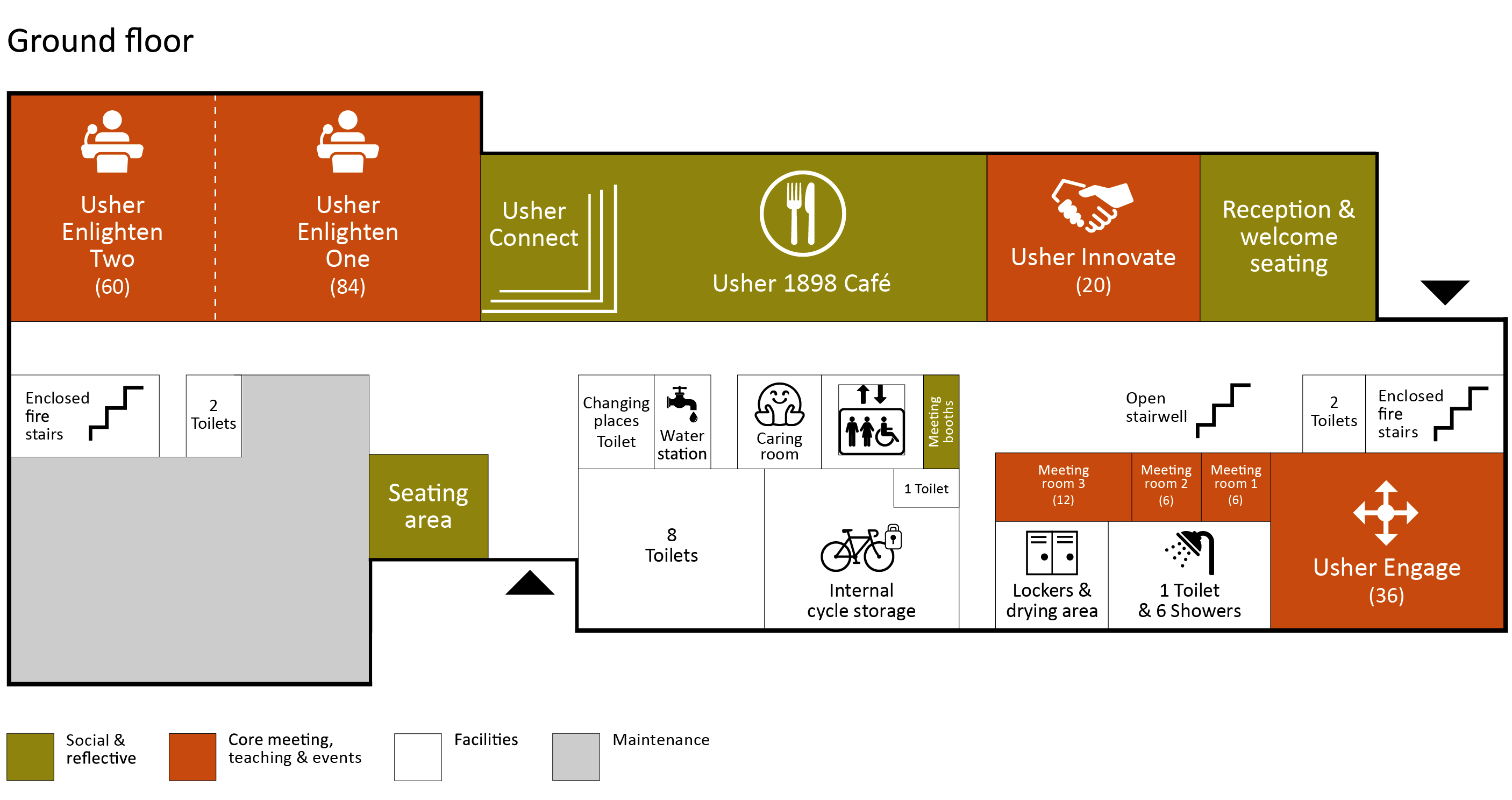 Ground floor plan of Usher Building