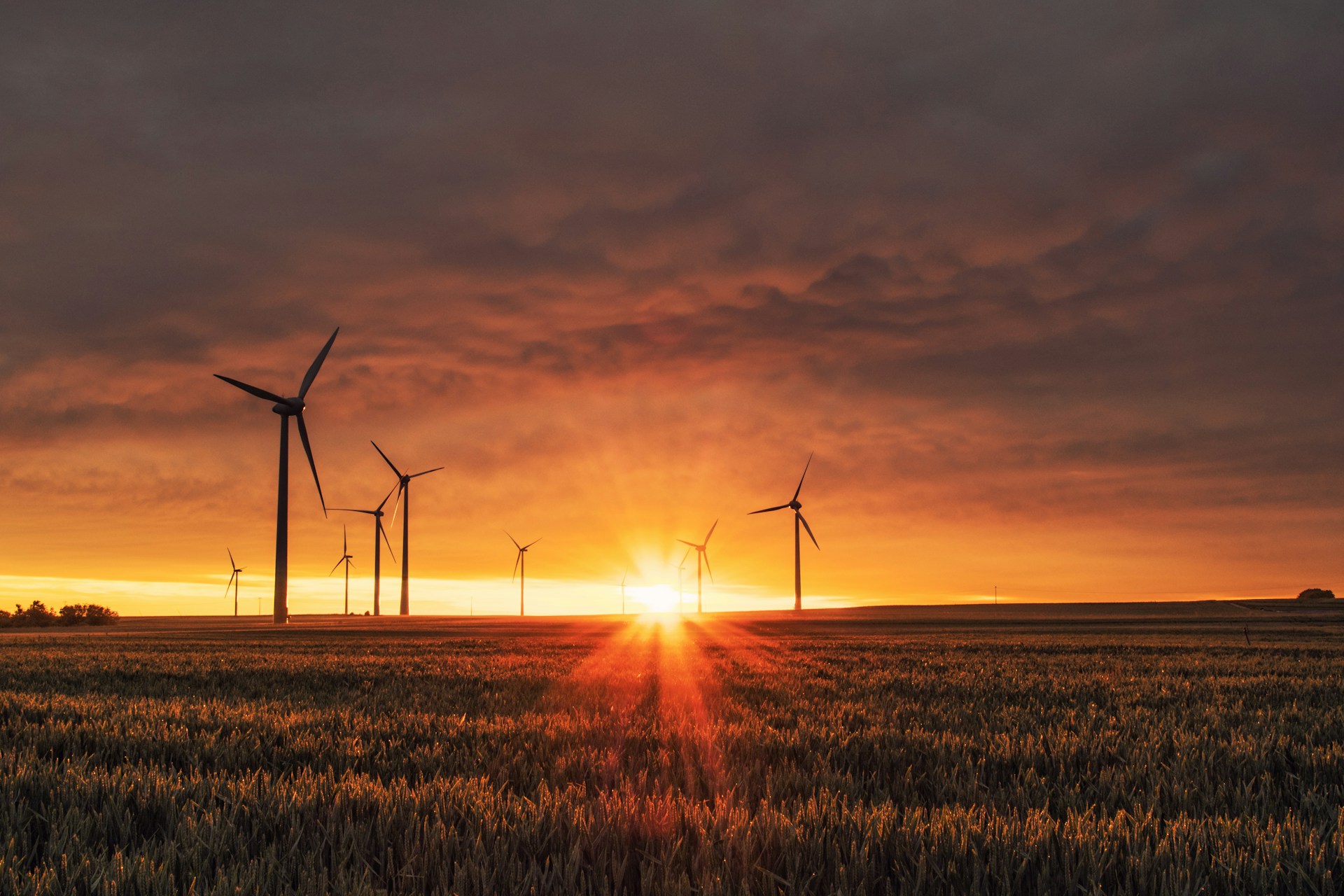 Image of a sunset and windmills by Karsten Würth