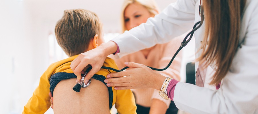 Paediatrician with stethoscope