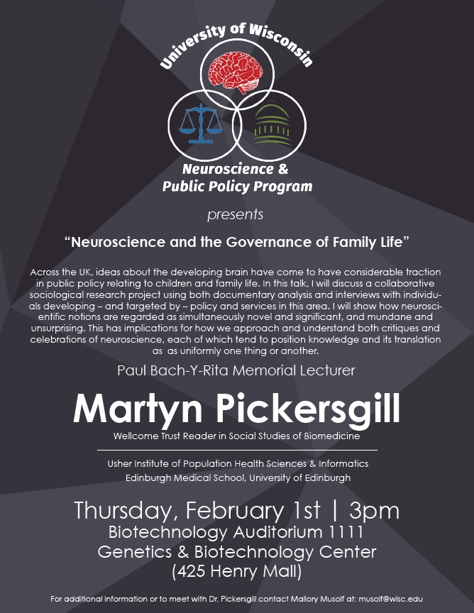 Martyn Pickersgill Paul Bach-y-Rita Memorial Lecture 2018