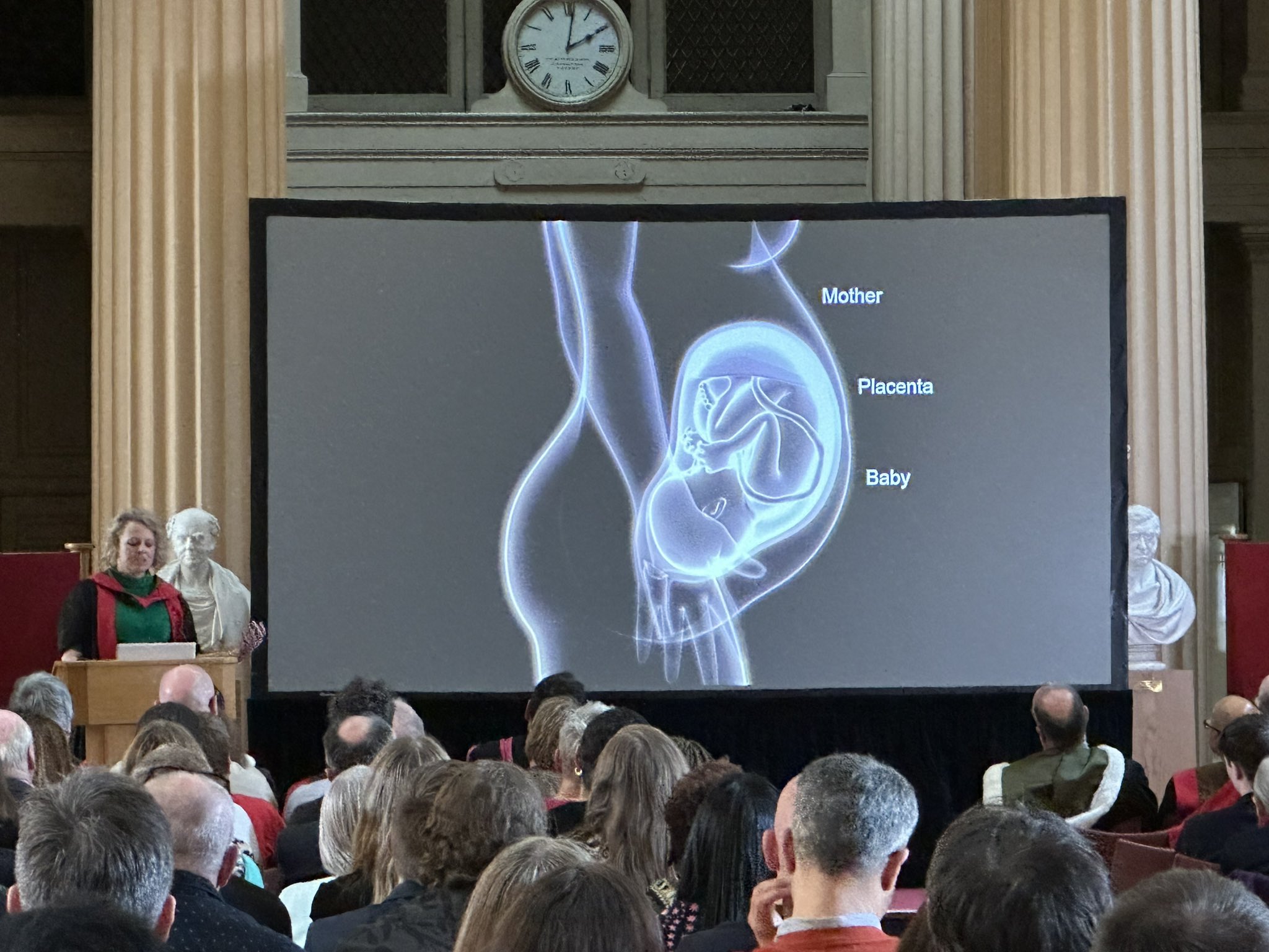 Image of Professor Sarah Stock delivering her inaugural lecture at the Playfair Library, Old College 2024