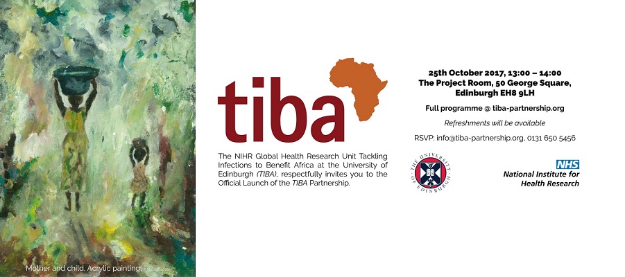 TIBA launch invitation card - painting, logo and details of the event